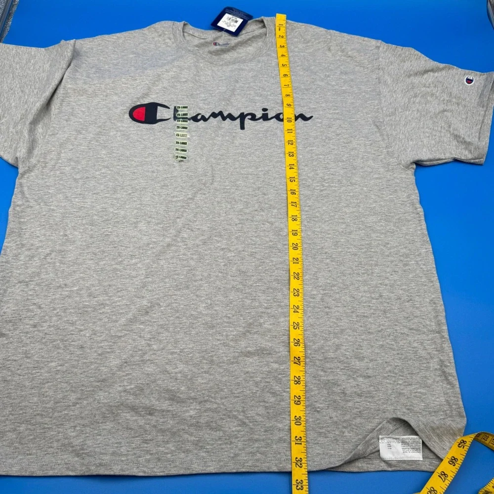 Champion Men's Gray Classic Logo T Shirt Short Sleeve Crew‎ Neck XXL - Picture 4 of 5